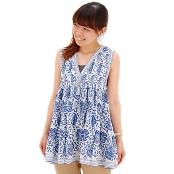 【OUTLET】maison de SOIL メゾン ド ソイル レディース BOX PLEATED V-NECK NO/SL TUNIC［NMDS1372］【SS】【返品交換不可】