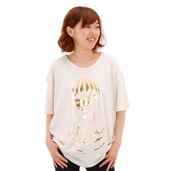 【OUTLET】Stine Goya スティーヌ・ゴヤ レディース BEAM T-SHIRT PIERROT オーバーサイズ 箔プリントTシャツ［234010291/234010301/234010311］【SS】【返品交換不可】