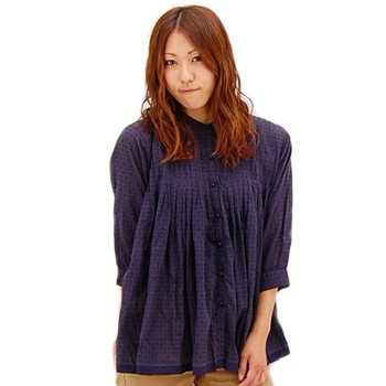 【OUTLET】maison de SOIL メゾン ド ソイル レディース BOX PLEATED SMOCKING SHIRT［NMDS2201］【FW】【返品交換不可】