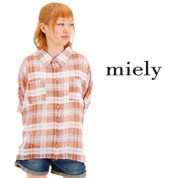 【OUTLET】miely ミエリー レディース チェックシャツ［ME32-304JTC］【SS】【返品交換不可】