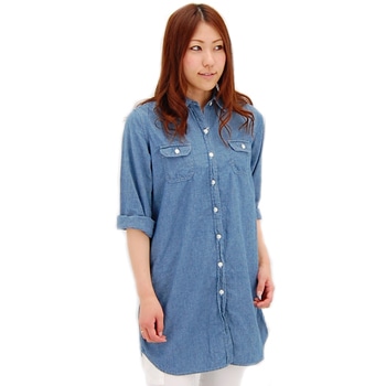 【OUTLET】miusa ミューザ レディース 3/4 SHIRTS ONE PIECE［NMSU0922C］【SS】【返品交換不可】