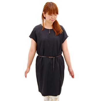 【OUTLET】fairnark フェアナーク レディース キュプラ綿ツイル ベルト付きワンピース［O-0992］【返品交換不可】(F-18)