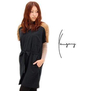 【OUTLET】yangany ヤンガニー レディース ウールバイカラーワンピース［F-5135］ 【FW】【返品交換不可】