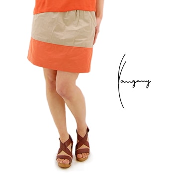 【OUTLET】yangany ヤンガニー レディース バイカラーコクーンスカート［F-5212］【SS】【返品交換不可】