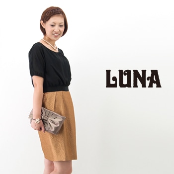 【OUTLET】LUNA ルナ レディース シフォン/フクレ切替ワンピース［F-5252］【SS】【返品交換不可】