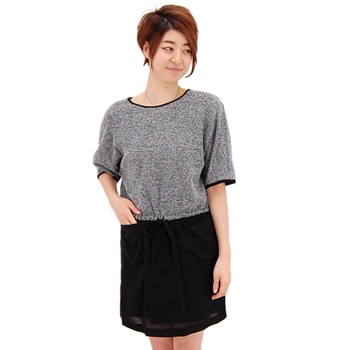 【OUTLET】Harriss ハリス レディース ドルマンニット切替ワンピース［FO13202035］【FW】【返品交換不可】