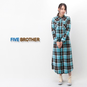 【OUTLET】FIVE BROTHER ファイブブラザー レディース ウエスタンシャツワンピース［1513198］【FW】【返品交換不可】
