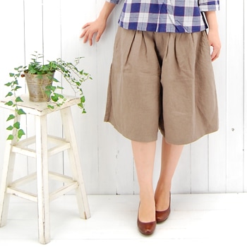 【OUTLET】style + confort スティールエコンフォール ベルギーリネンフレアパンツ（002-40804）【返品交換不可】