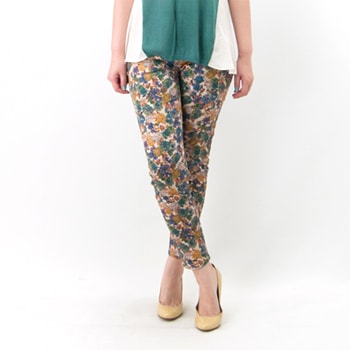 【OUTLET】Monable モナブル レディース フラワープリントパンツ［H-6785］【SS】【返品交換不可】