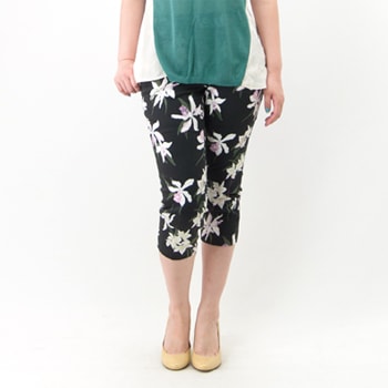 【OUTLET】CEIRATE セラッテ レディース サテンフラワープリントパンツ［Q-0412］【SS】【返品交換不可】