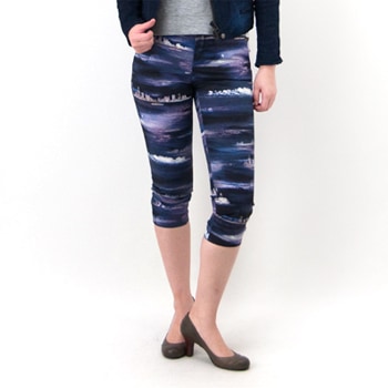 【OUTLET】CEIRATE セラッテ  レディース C/R SUNSET プリントマテリアルパンツ［Q-0410］【返品交換不可】(F-18)