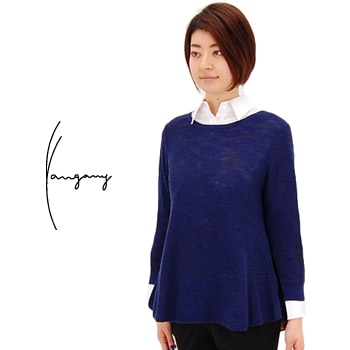 【OUTLET】yangany ヤンガニー レディース 布帛切替ニットプルオーバー［F-5336］ 【FW】【返品交換不可】