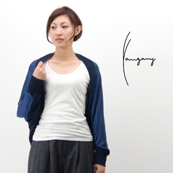 【OUTLET】yangany ヤンガニー レディース タック編みニット×布帛カーディガン［F-5325］ 【FW】【返品交換不可】