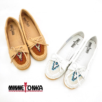 【SALE 50%OFF】MINNETONKA ミネトンカ レディース New Beaded Kilty Moccasin［634/637］【SS】【返品交換不可】