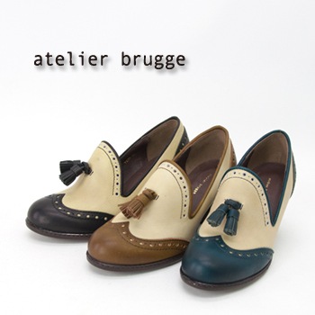 【OUTLET】atelier brugge アトリエブルージュ レディース ヒールアップスリッポン［7230］【返品交換不可】(F-18)