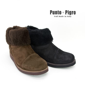 【OUTLET】PUNTO PIGRO プントピグロ レディース SHEEPSKIN SHORT ROPER BOOTS［NPP1361］【FW】【返品交換不可】