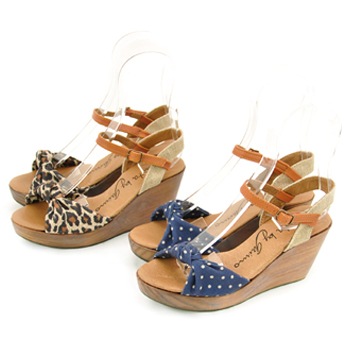 【SALE 70%OFF】marta by GAIMO ガイモ レディース レオパード／ドット ウェッジソールサンダル［NURIA.03-P/T］【SS】【返品交換不可】