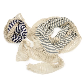 【SALE 70%OFF】CALIMAR カリマール リネンストライプハーフムーンストール［NCL1321］【SS】【返品交換不可】