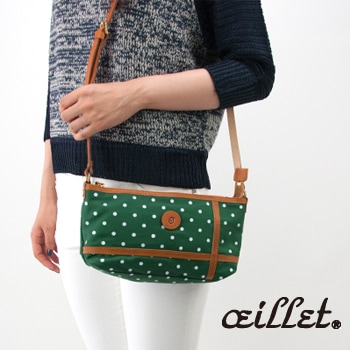 【SALE 70%OFF】Oeillet ウイエ ドット柄ミニショルダーバッグ［11613］【SS】【返品交換不可】