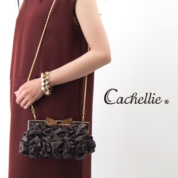 【SALE 50%OFF】Cachellie カシェリエ RIBBON FRAME 2WAY CLUTCH［51-6466/67/68］【返品交換不可】(F-18)