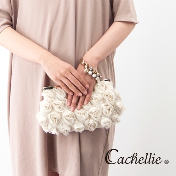 【SALE 50%OFF】Cachellie カシェリエ CHIFFON FLOWER CLUTCH［51-6481/82/83］【返品交換不可】(F-18)