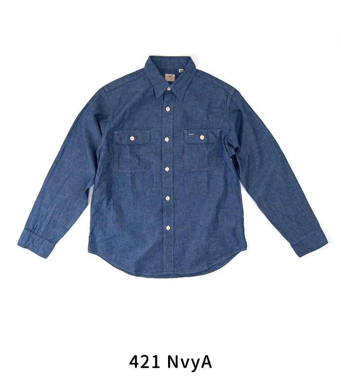 SOLDOUT】SUGAR CANE シュガーケーン メンズ ブルーシャンブレーワーク