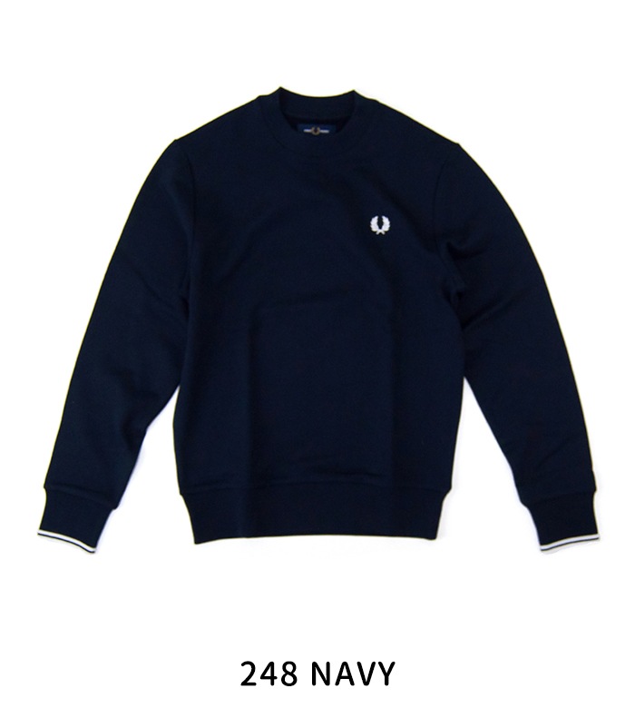 フレッドペリー クルーネックスウェット ネイビー メンズ M FRED PERRY フレッドペリー メンズ クルーネックスウェットシャツ