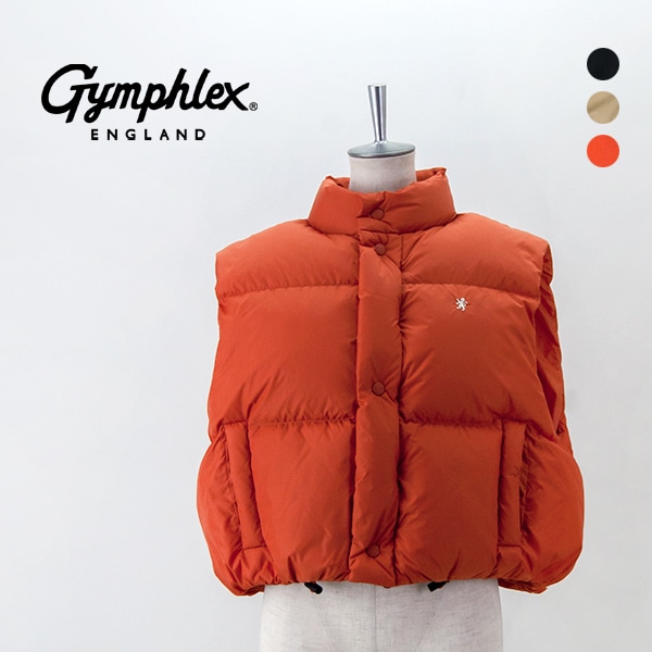 タグ付き　Plum ダウンベスト　フロントジップ　キルティングデザイン　38 SOLDOUT】Gymphlex ジムフレックス レディース ナイロン ダウン