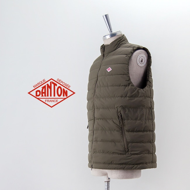 DANTON ダントン メンズ ミドルダウン ジップスタンドカラーベスト［DT