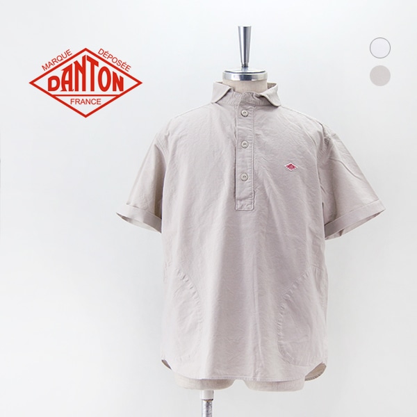DANTON ダントン メンズ 丸襟 半袖プルオーバーシャツ SOLID［DT