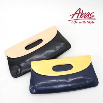 OUTLET】Abas アバス バッグ 牛革 バイカラークラッチバッグ