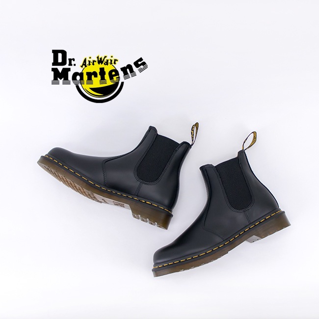 【未使用】23.5㎝ ドクターマーチン チェルシーブーツ 2976YS Dr-Martens (ﾄﾞｸﾀｰﾏｰﾁﾝ) 2976 YS BLACK SMOOTH ﾁｪﾙｼｰﾌﾞｰﾂ ｻｲﾄﾞｺﾞｱ
