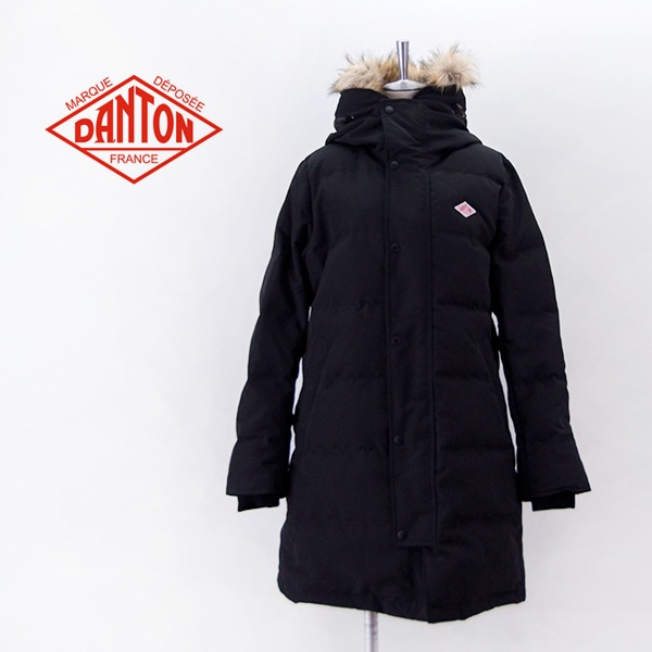 kkk　DANTON ダントン フードファー付きダウンコート 黒 DANTON | ファー付キルトダウンコート WOMEN（ダウンジャケット/コート