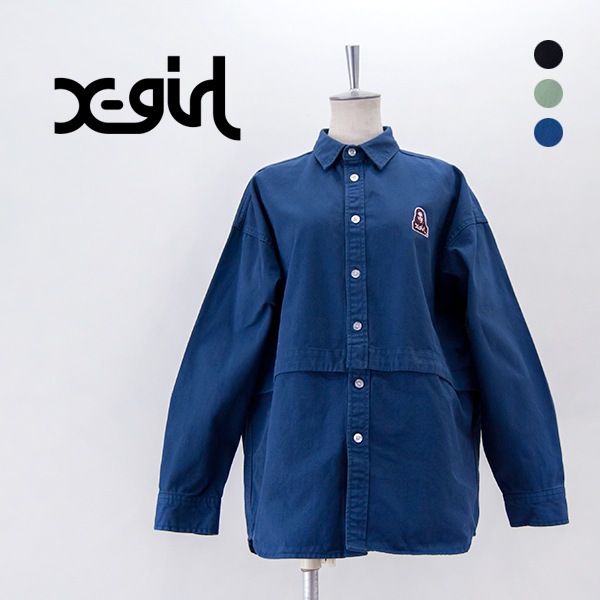 ��SALE 20%OFF��X-girl ���å��������� ��ǥ����� �ե����� ���󥰥��꡼��2WAY����ġ�105244014001�ϡ�2024FW�ۡ����ʸ��Բġ�