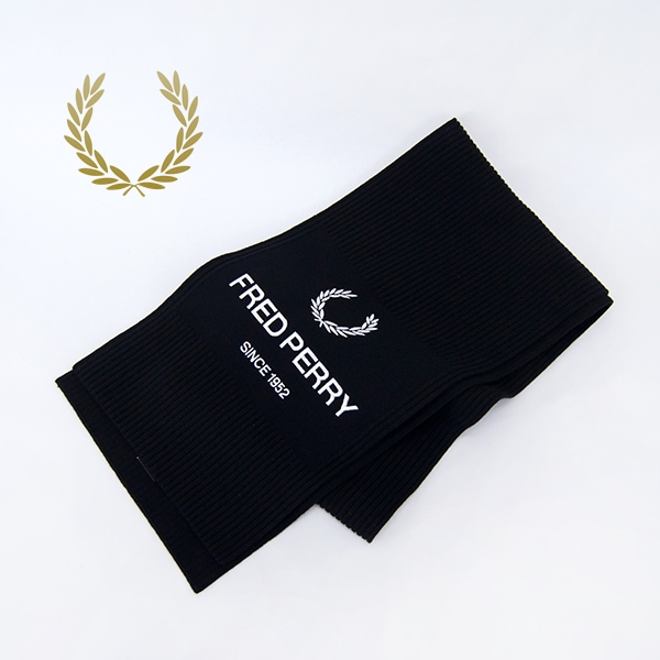 フレッドペリー Fred Perry シルクスカーフ ポルカドット 黒x金 フレッドペリー Fred Perry シルクスカーフ ポルカドット 黒x金