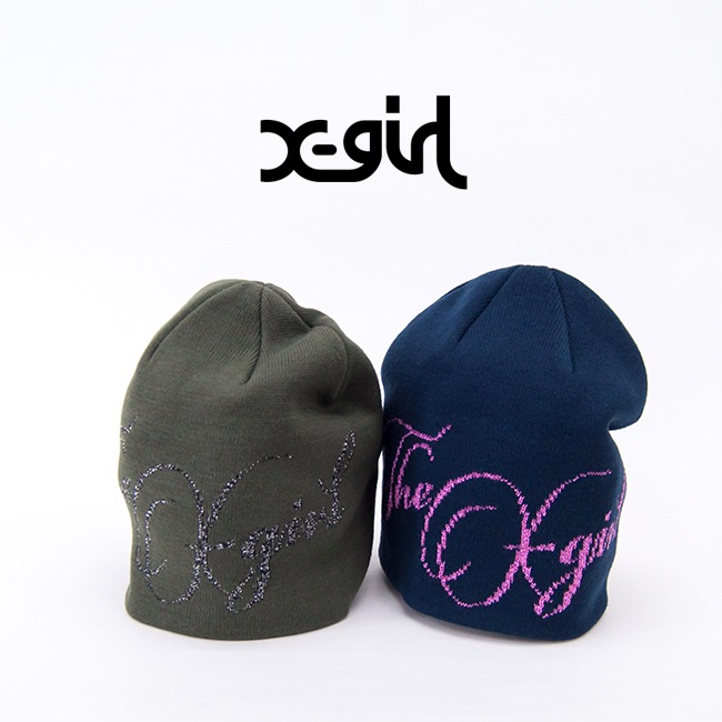 SOLDOUT】X-girl エックスガール グリッターロゴ ビーニー