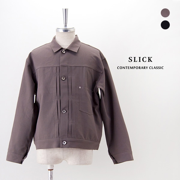 【45rpm/45R】5111026 ボア×ナイロンのボレロフリースジャケット SLICK スリック メンズ テックツイルトラッカージャケット［5111026