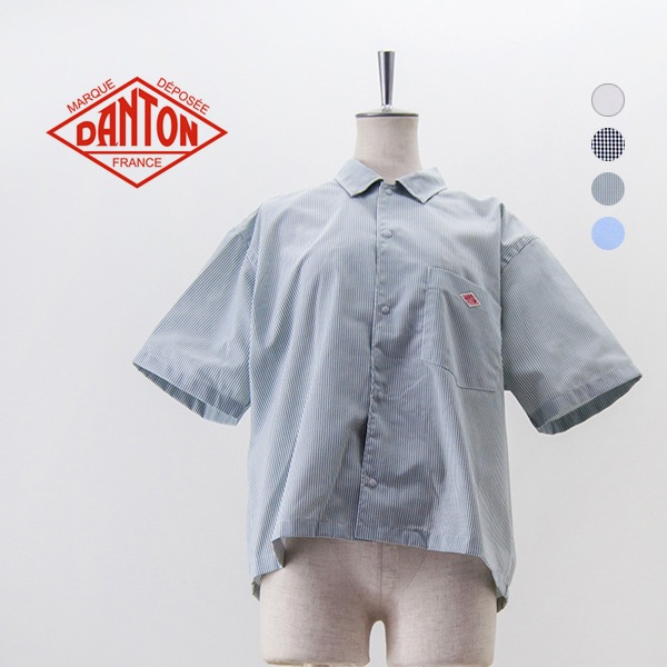 DANTON ダントン レディース プランサーボタンダウン 半袖シャツ［DT