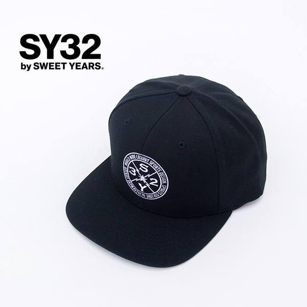 (完売品) sy32 キャップ SY32 by SWEET YEARS「3D LOGO SNAPBACK CAP」BLACK×BLACK【エスワイ