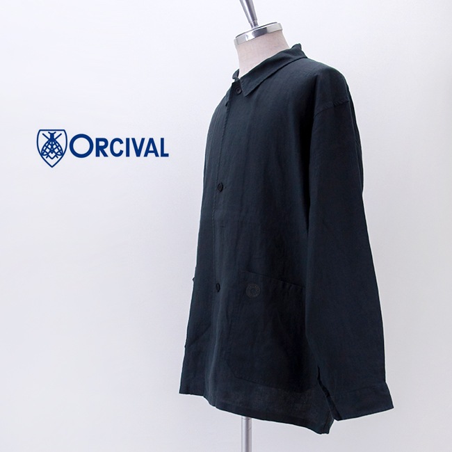 SOLDOUT】ORCIVAL オーシバル メンズ リネン カバーオールシャツ［OR