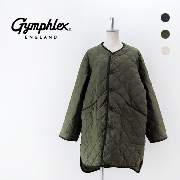 Gymphlex ジムフレックス レディース キルトダウン カラーレスコート