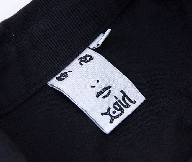 X girl EYEBALLシャツ X-girl（エックスガール） セール FACE OPEN COLLAR CROPPED SHIRT