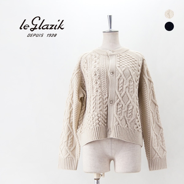 SOLDOUT】Le glazik ル グラジック レディース ケーブルニット クルー