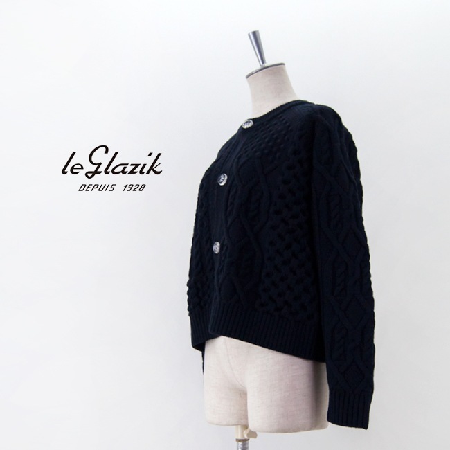 SOLDOUT】Le glazik ル グラジック レディース ケーブルニット クルー