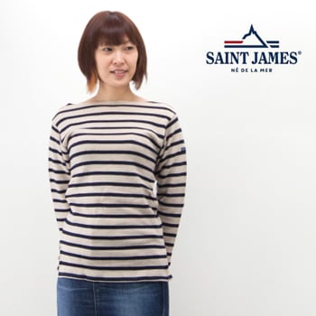 SAINTJAMES セントジェームス レディース 圧縮ウールボーダーセーター
