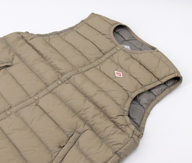 DANTONダントン▪️クルーネックインナーダウンベスト▪️34XS▪️モカ DANTON ダントン メンズ クルーネック インナーダウンベスト［DT