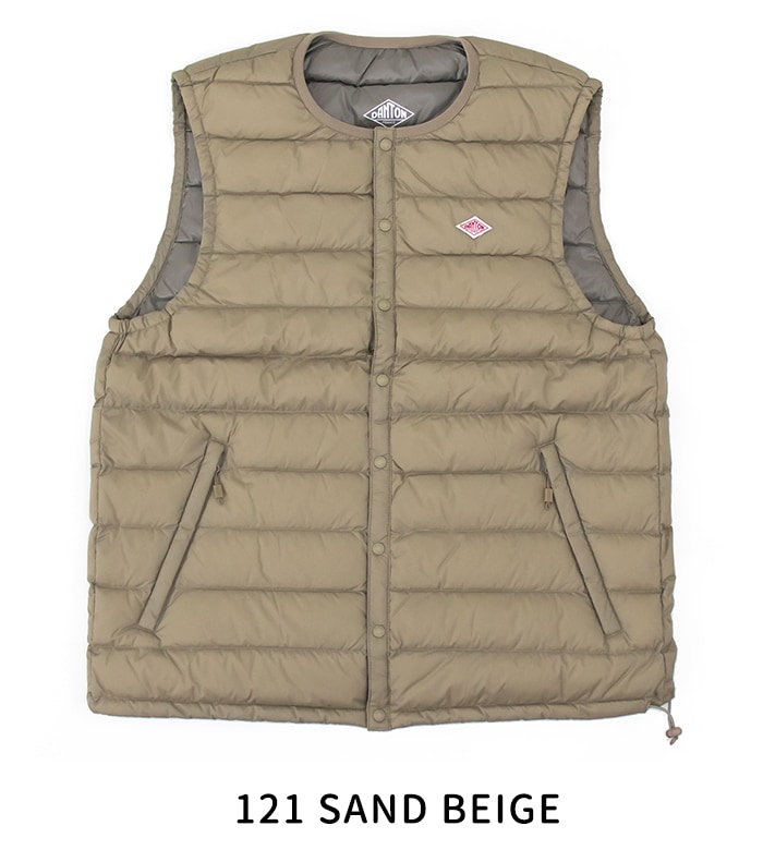 DANTONダントン▪️クルーネックインナーダウンベスト▪️34XS▪️モカ DANTON ダントン メンズ クルーネック インナーダウンベスト［DT