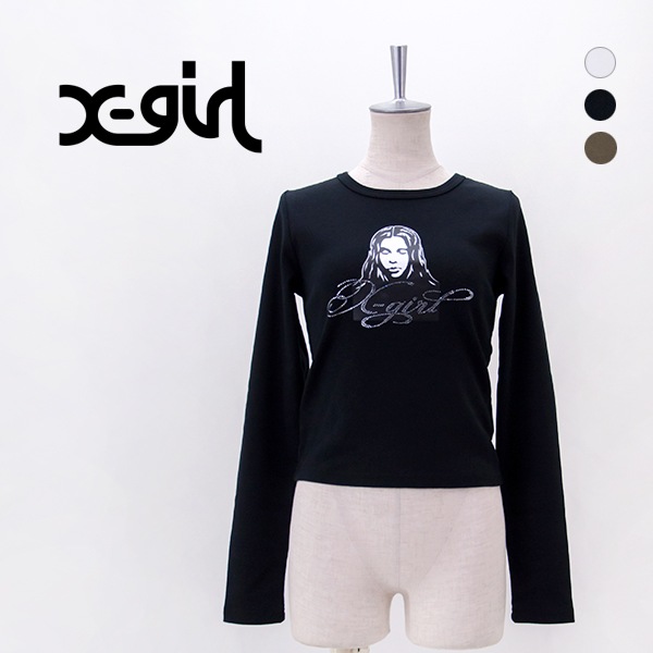 SOLDOUT】X-girl エックスガール レディース ラインストーンロゴ