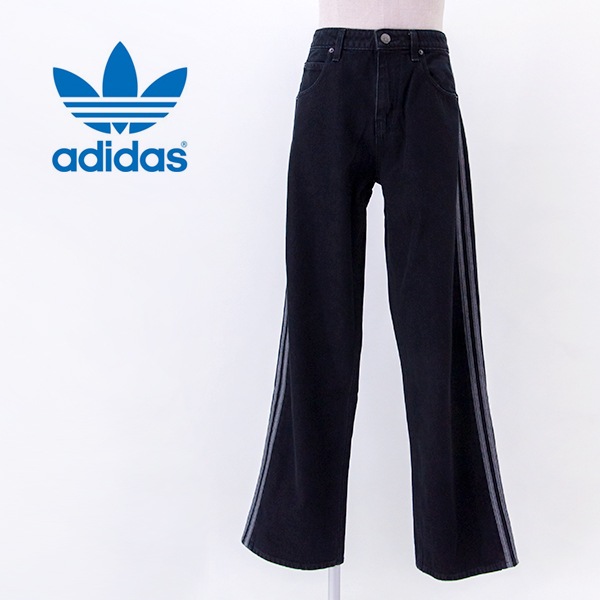 【新品タグ付】アディダス デニム トラックパンツ Mサイズ アディカラー adidas アディダス メンズ ファイヤーバード アディカラー ブラック