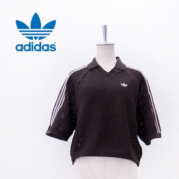 SOLDOUT】adidas アディダス レディース ニット かぎ針編み ポロ